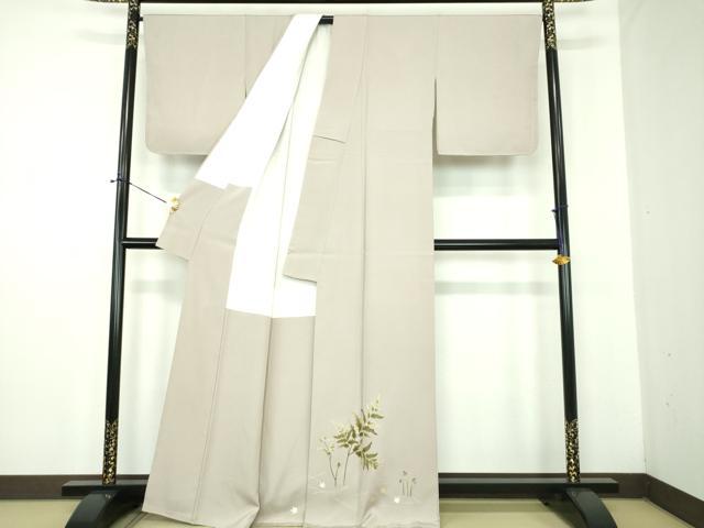 平和屋着物●中国三大刺繍　相良刺繍　色留袖　作家物　吹き寄せ文　蕨　正絹　逸品　DABD1685ps_1