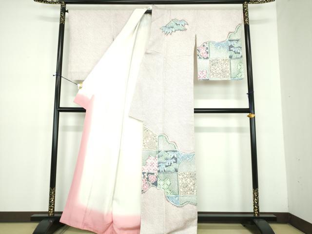 平和屋着物●名門　藤娘きぬたや・総絞り　訪問着　松竹梅　正絹　逸品　DABD1701ps_1