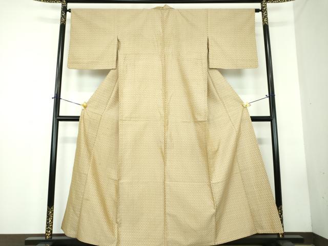 平和屋着物●山下八百子　本場黄八丈　紬　市松綾織　単衣　正絹　逸品　DABD1826ps_1