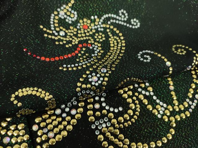平和屋着物●訪問着　ラインストーン　スパンコール　飛龍　黒地　ラメ糸　正絹　逸品　DABD1835ps_5
