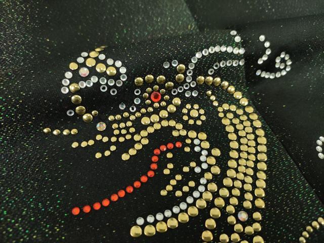 平和屋着物●訪問着　ラインストーン　スパンコール　飛龍　黒地　ラメ糸　正絹　逸品　DABD1835ps_6