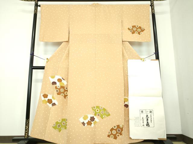 平和屋着物●銀座　志ま亀　訪問着　地紙吉祥花文　たとう紙付き　正絹　逸品　DABD1839ps 71,500円