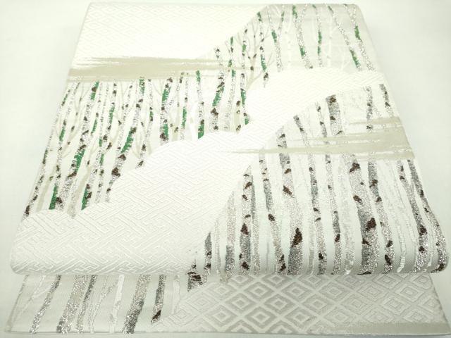 平和屋着物●六通柄　本袋帯　唐織　白樺印宝文　金銀糸　正絹　逸品　DABD1894ps