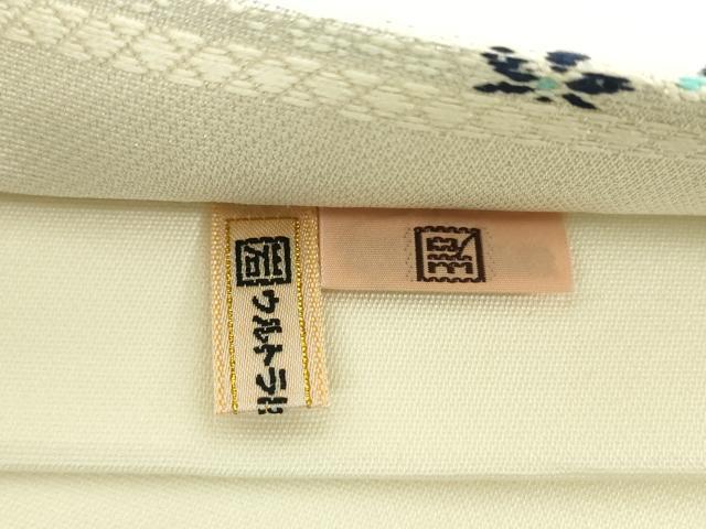 平和屋着物●六通柄袋帯　唐織　本藍　花菱文　銀通し地　ますいわ屋扱い　正絹　逸品　未使用　DABD1937ps_4