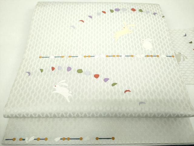 平和屋着物○九寸名古屋帯 跳兎 月の満ち欠け 正絹 逸品 DABD1960ps 