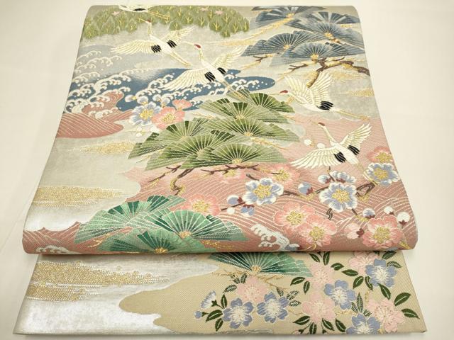 平和屋着物●六通柄袋帯　唐織　洛景山水図　金糸　引箔　正絹　逸品　未使用　DABD2022du 31,200円