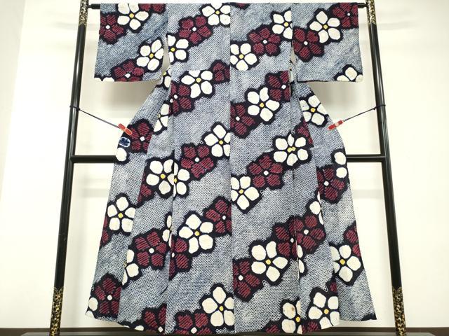 平和屋着物∴夏物　浴衣　有松鳴海絞り　花繋ぎ　綿　逸品　DABD2852cd