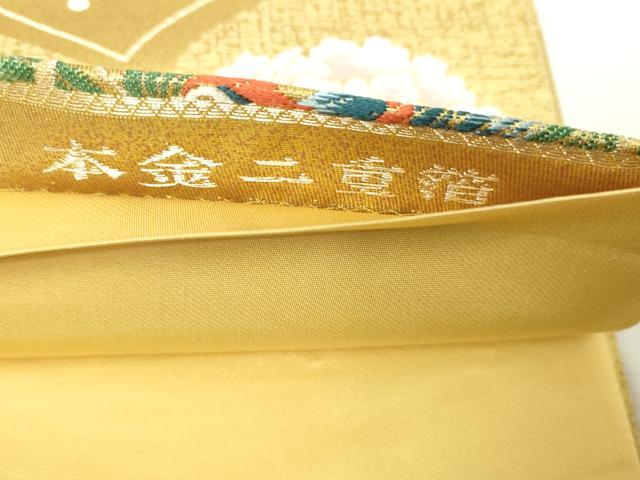 平和屋本店▼六通柄袋帯　唐織　地紙花鳥文　本金二重箔　正絹　24ｋ　逸品　DABD3383sf_4
