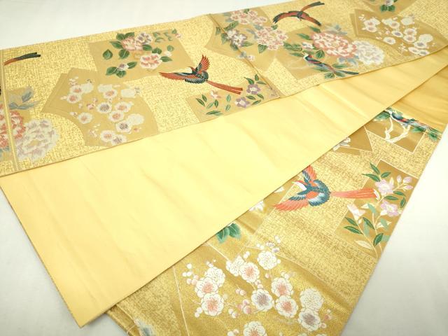 平和屋本店▼六通柄袋帯　唐織　地紙花鳥文　本金二重箔　正絹　24ｋ　逸品　DABD3383sf_5