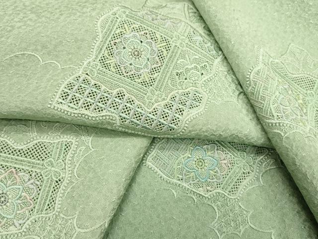 平和屋着物▽中国三大刺繍　スワトウ刺繍　汕頭刺繍　総刺繍　訪問着　単衣　天井花文　暈し染　正絹　逸品　DABD5906fe