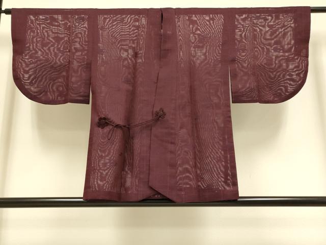 平和屋着物▽道中着　スリーシーズン　春夏秋　塵除け　琉球絣紋　葡萄色　洗える着物　DABD6460du