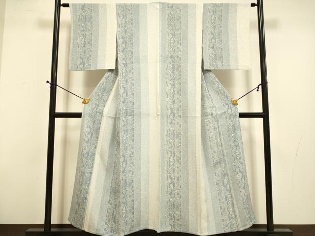 平和屋着物▽上質な小紋　単衣　吉祥花間道　正絹　逸品　DABD6476du_1