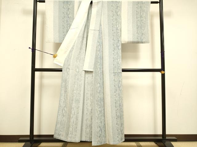 平和屋着物▽上質な小紋　単衣　吉祥花間道　正絹　逸品　DABD6476du_2