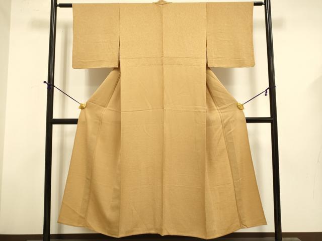 平和屋着物▽上質な色無地　単衣　源氏香地紋　香染色　正絹　逸品　DABD6503du_1