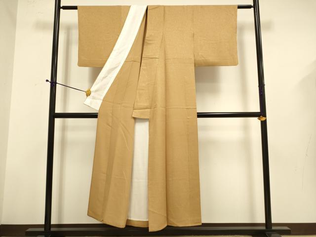 平和屋着物▽上質な色無地　単衣　源氏香地紋　香染色　正絹　逸品　DABD6503du_2