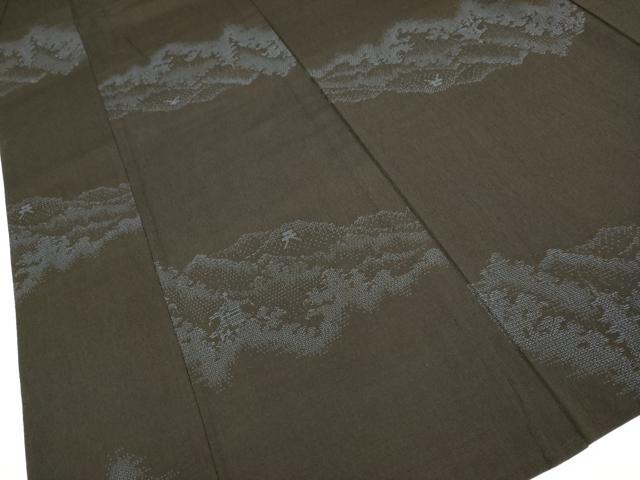 平和屋着物▽本塩沢　単衣　110亀甲　風景文　正絹　逸品　DABD6507du_3