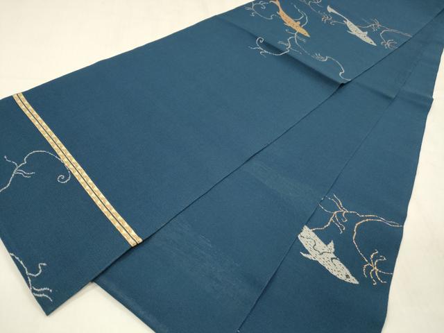 平和屋着物＊夏物　龍村平蔵製　六通柄　本袋帯　もうを　金銀糸　正絹　逸品　DABD6696cm 平和屋本店＊希少 夏物 龍村平蔵製 六通柄 本袋帯 円文白虎錦 金銀糸