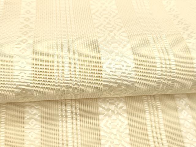 夏物　八寸名古屋帯（抽象文）正絹美品 平和屋着物＊夏物 八寸名古屋帯 抽象文様 肌色 正絹 逸品 DAAX0179cm 八