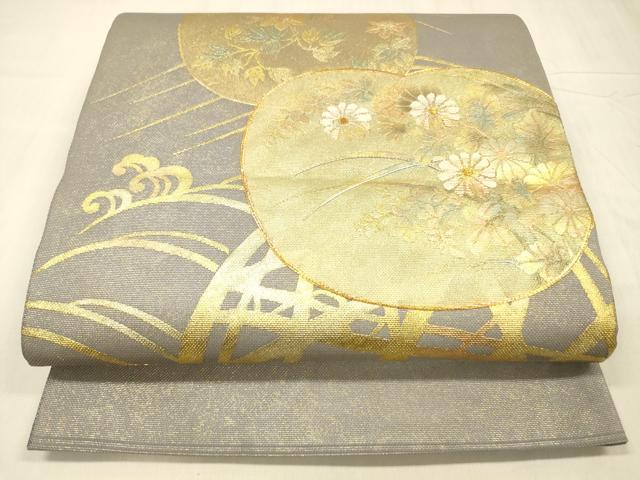 平和屋着物＊夏物 中国三大刺繍 相良刺繍 太鼓柄袋帯 駒刺繍 草花文 