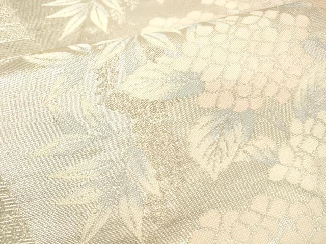 平和屋着物＊夏物　六通柄袋帯　流水紫陽花　藤花房　銀糸　正絹　逸品　DABD6980cm_3