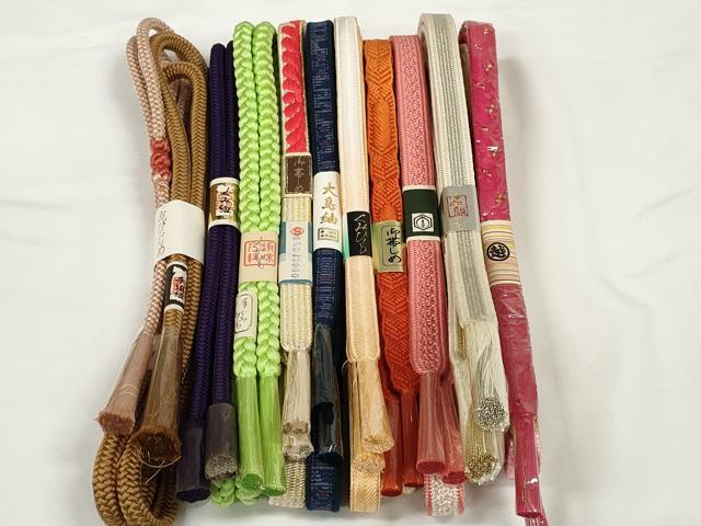 平和屋着物●和装小物　帯締め10本セット　礼装用　手組紐　大島紬　高麗組　金銀糸　三越扱い　逸品　未使用　DABD7062zzz