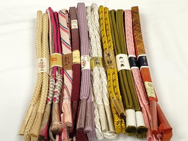 平和屋着物●和装小物　帯締め10本セット　組紐　冠組　角八つ組　金銀糸　美保姿本舗　逸品　未使用　DABD7063zzz