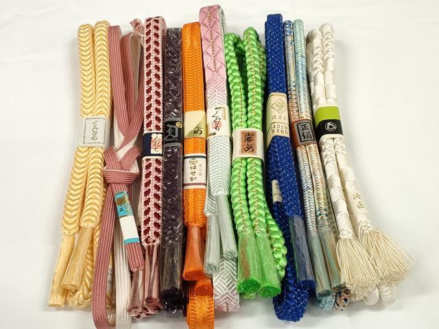 平和屋着物●和装小物　帯締め10本セット　組紐　笹浪組　鴨川組　金糸　近鉄・大丸扱い　逸品　未使用　DABD7069zzz