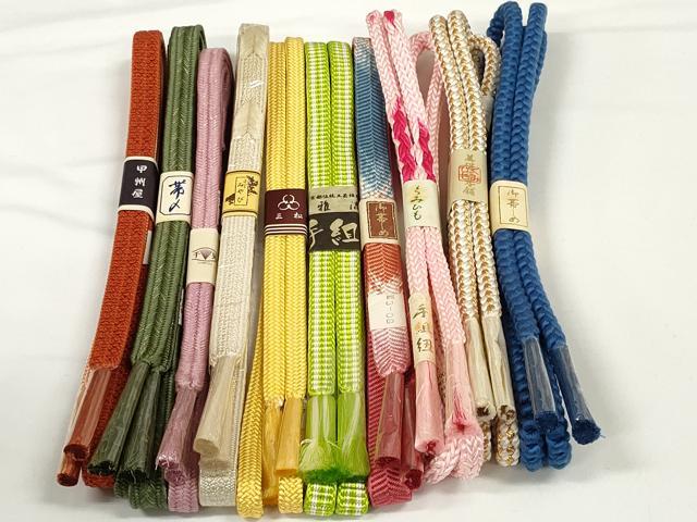 平和屋着物●和装小物　帯締め10本セット　雅流　組紐　笹浪組　鎌倉組　金糸　美保姿本舗　逸品　未使用　DABD7077zzz