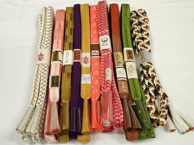 平和屋着物●和装小物　帯締め10本セット　礼装用　組紐　笹浪組　金糸　京王・鈴乃屋扱い　逸品　未使用　DABD7117zzz