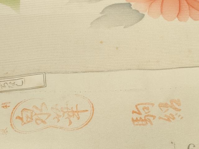 平和屋着物＊夏物　小紋　反物　着尺　駒絽　五泉　手描き　枝花文　逸品　未使用　DABD7224zzz_7