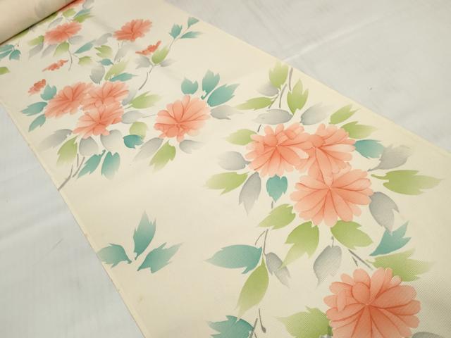 平和屋着物＊夏物　小紋　反物　着尺　駒絽　五泉　手描き　枝花文　逸品　未使用　DABD7224zzz_1