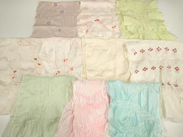 平和屋着物＊夏物　和装小物　帯揚げ10枚セット　絽　柄絞り　流水花 杜若 重ね山　全て正絹　逸品　DABD7273zzz