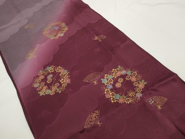 平和屋着物●和装小物　帯締め・帯揚げセット　花丸文　扇散らし　冠組　逸品　未使用　DABD7631zzz_2
