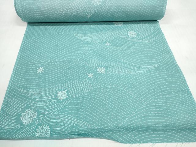 平和屋着物＊夏物　小紋　反物　着尺　絽　鹿の子波文　洗える着物　未使用　DABD7813zzz_6