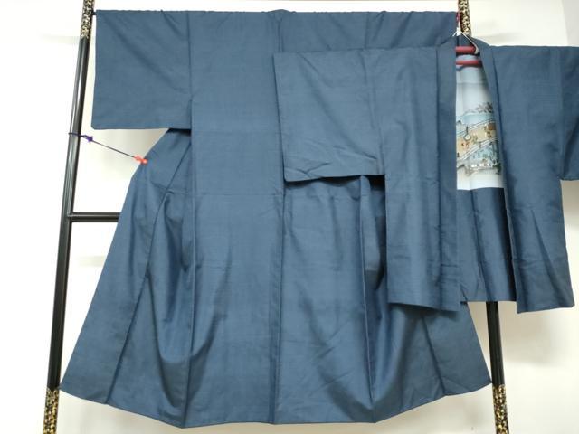 平和屋着物●男性　本場大島紬　アンサンブル　長羽織　100亀甲　総詰め　正絹　逸品　DABD9052ud