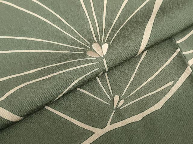 平和屋着物●訪問着　刺繍　枝葉文　正絹　逸品　DABD9091ud_6