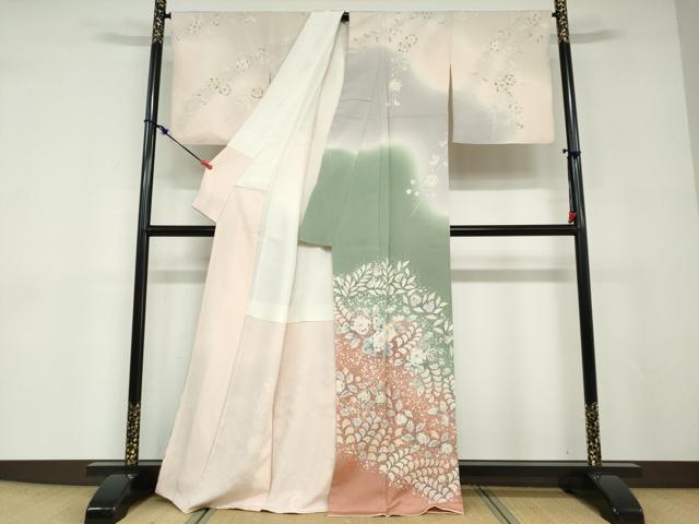 平和屋着物●越後十日町の一流染匠　桐屋・翠山工房　訪問着　絞り　辻が花　暈し染め　正絹　逸品　DABD9099ud_1