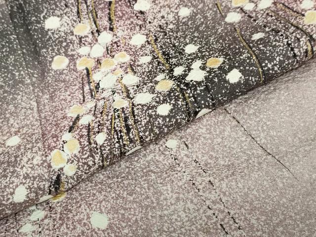 平和屋着物●訪問着　枝垂れ花文　暈し染め　金彩　正絹　逸品　DABD9145ud_6