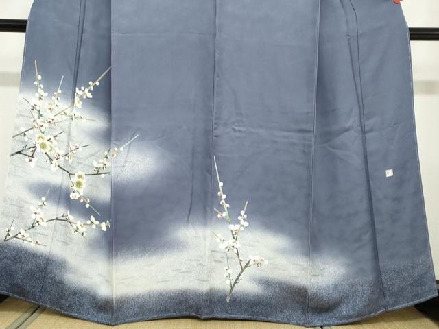 平和屋着物●人間国宝・羽田登喜男　訪問着　枝梅文　暈し染め　正絹　逸品　未使用　DABD9255ud_3