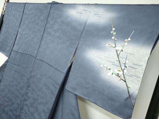 平和屋着物●人間国宝・羽田登喜男　訪問着　枝梅文　暈し染め　正絹　逸品　未使用　DABD9255ud_2