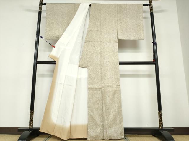 平和屋着物●上質な小紋　杢目絞り　霞文　証紙付き　正絹　逸品　DABD9269ud_2