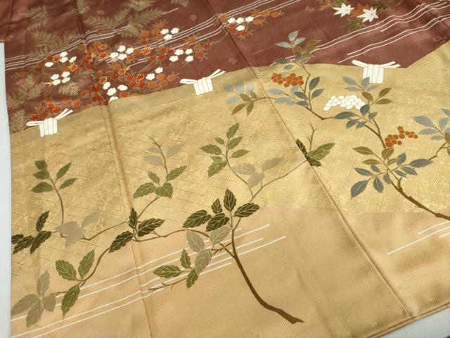 平和屋着物●訪問着　駒刺繍　草花籬文　金彩　正絹　逸品　DABD9313ud_4