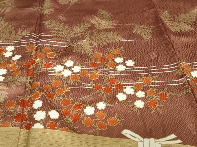 平和屋着物●訪問着　駒刺繍　草花籬文　金彩　正絹　逸品　DABD9313ud_5