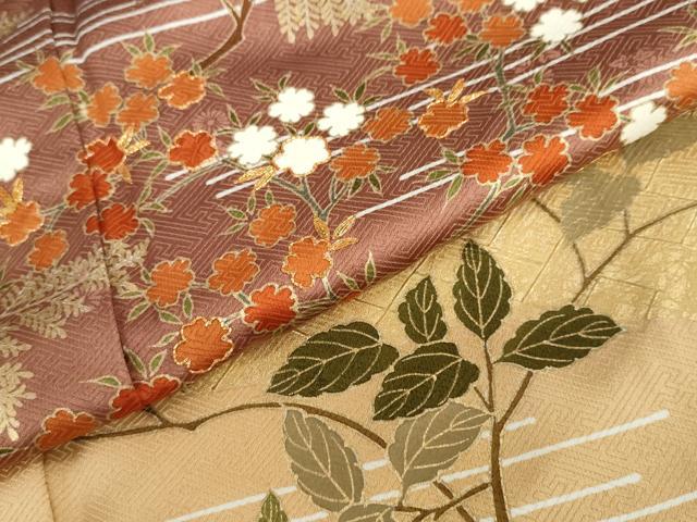 平和屋着物●訪問着　駒刺繍　草花籬文　金彩　正絹　逸品　DABD9313ud_6