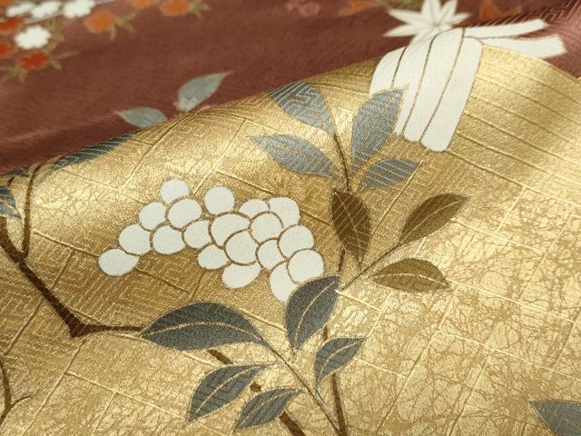 平和屋着物●訪問着　駒刺繍　草花籬文　金彩　正絹　逸品　DABD9313ud_7