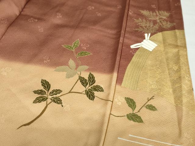 平和屋着物●訪問着　駒刺繍　草花籬文　金彩　正絹　逸品　DABD9313ud_8