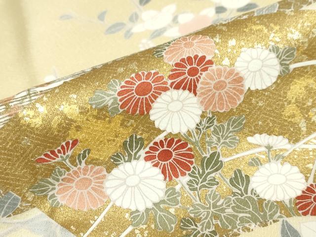 平和屋着物●訪問着　作家物　駒刺繍　地紙草花文　金彩　正絹　逸品　DABD9387ud_7