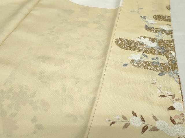 平和屋着物●訪問着　作家物　駒刺繍　地紙草花文　金彩　正絹　逸品　DABD9387ud_9