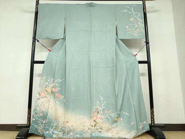平和屋着物●訪問着　友禅　草花文　暈し染め　正絹　逸品　DABD9492ud 27,040円