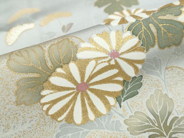 平和屋着物●訪問着　駒刺繍　流水雲取草花文　金彩　正絹　逸品　DABD9511ud_7